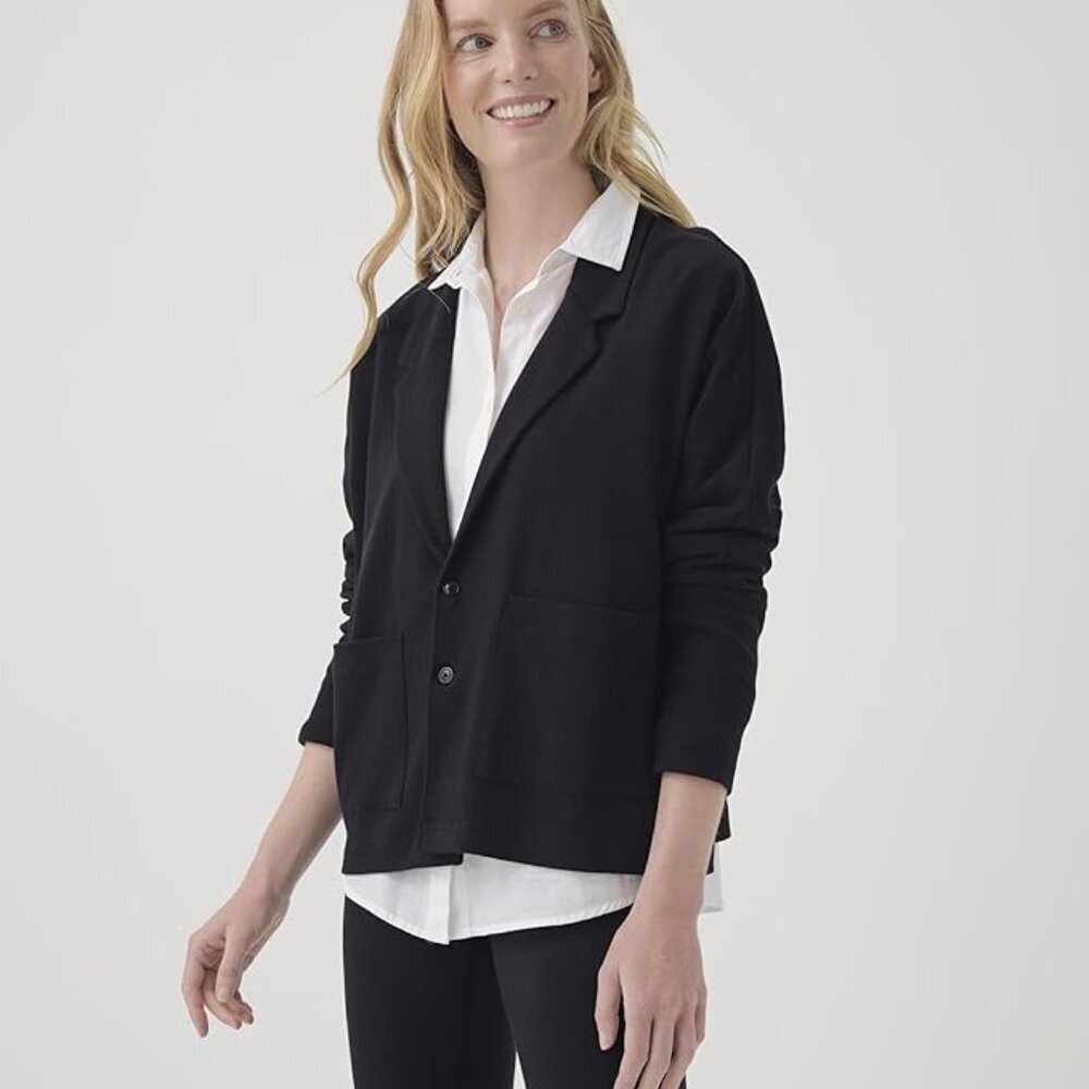 Pact Organic Cotton Women's Relaxed Blazer Black Size XS